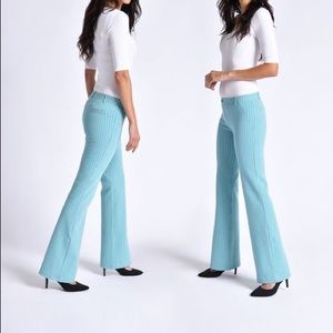 Betabrand Teal Pinstripe Bootcut: XS Petite